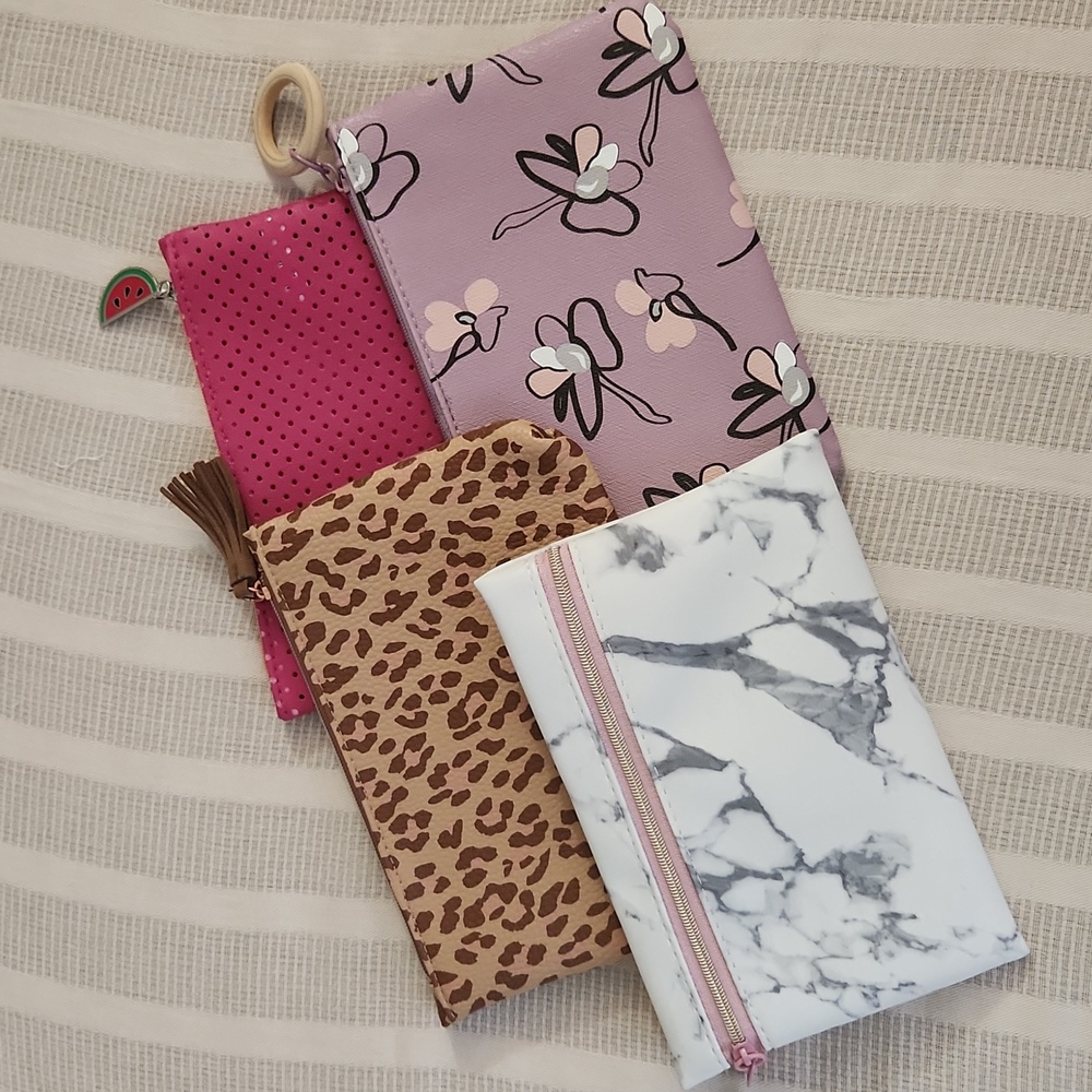 Ipsy Accessory Pouches - Leopard, Pink, Marble, Floral
